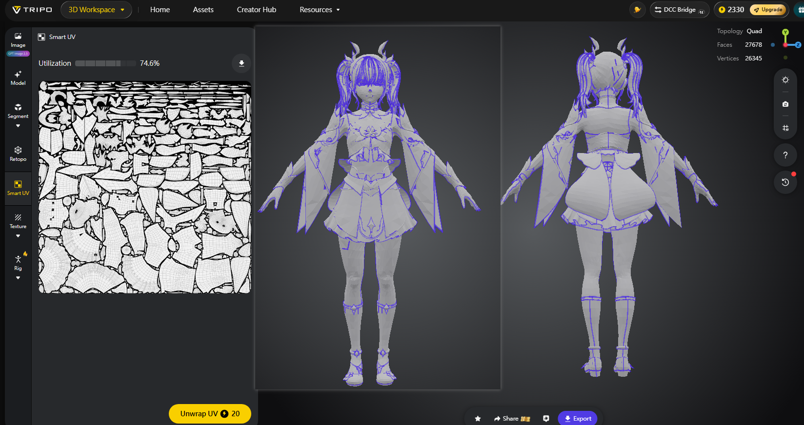 TRIPO Smart UV 展開結果二